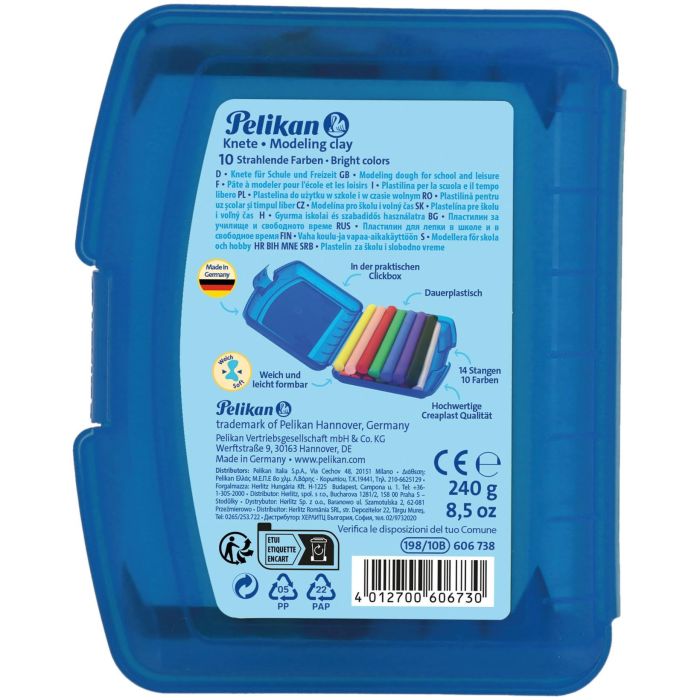 Pelikan Kinderknete Creaplast 10 Farben im blauen Etui. 240g 1 Pelikan Kinderknete Creaplast 10 Farben im blauen Etui. 240g 1