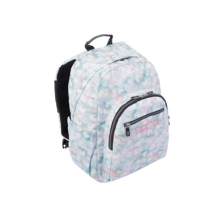 Totto Mochila Escolar Corazones Pastel MA04ECO001-23110-4HX Liviana y Práctica con Compartimento para PC de 14 Litros 20.3 3