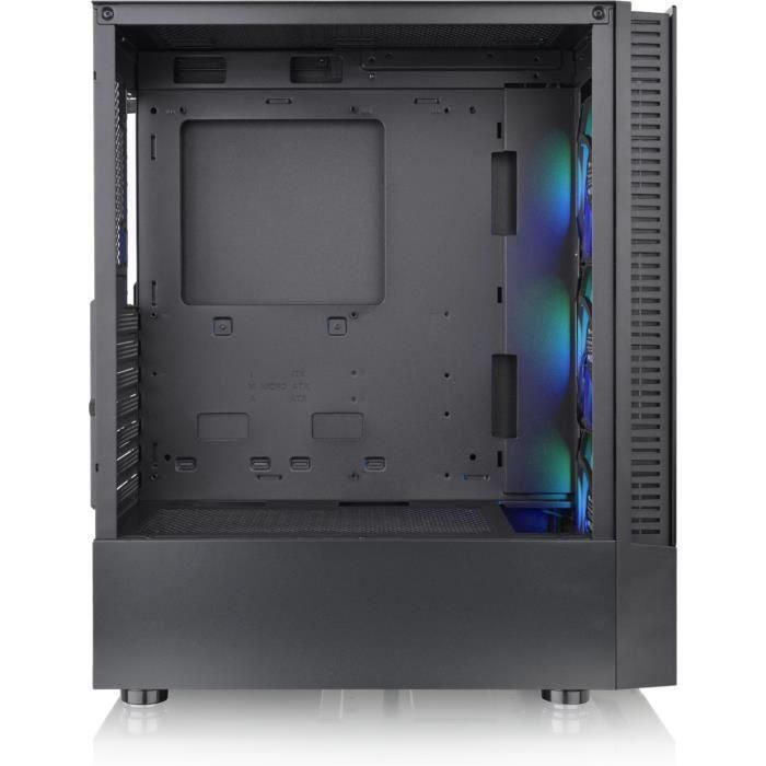 Caja de PC Mid Tower sin fuente de alimentación - THERMALTAKE View 200 TG ARGB (Negro) - ATX/Micro ATX - 3x120mm A-RGB - USB 3.0/2.0 - Vidrio templado 1