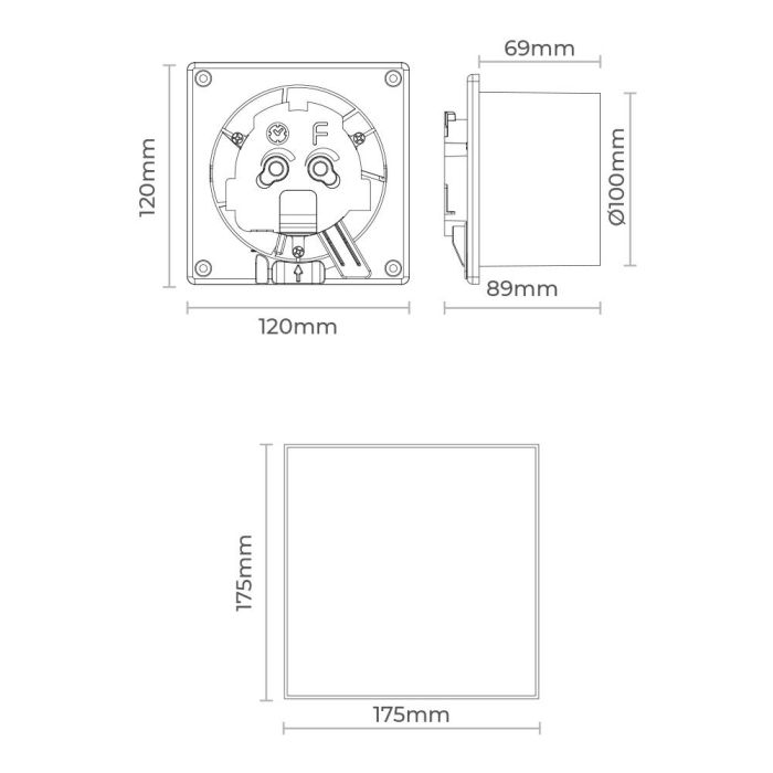 Extractor de aire con tapa blanca, ( personalizable) 11w ø10cm edm 5