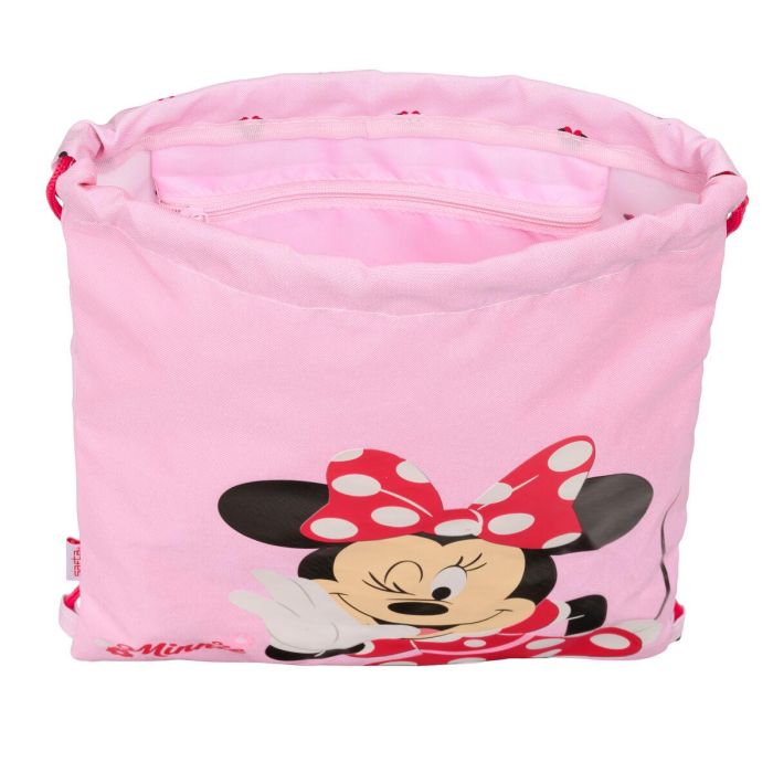 Bolsa Mochila con Cuerdas Minnie Mouse Naive Rosa 26 x 34 x 1 cm 3