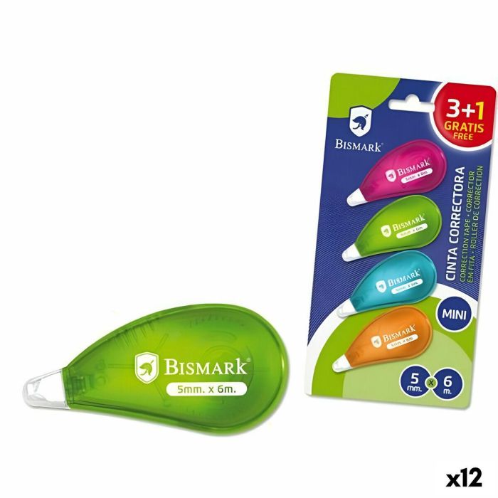 Cinta Correctora Bismark Neon Multicolor 5 mm 6 m (12 Unidades) 0 Cinta Correctora Bismark Neon Multicolor 5 mm 6 m (12 Unidades) 0