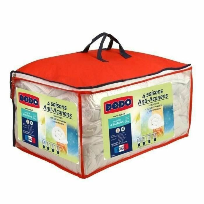 Dodo Edredón Anti Ácaros 4 Estaciones 140x200 cm Blanco | Relleno Fibra Hueca Silicona y Poliéster Súper Suave 200+300g/m² Divisible