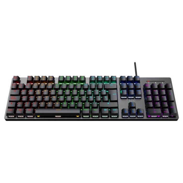 Hiditec GK400 Pack Gaming USB Negro: Teclado Mecánico RGB Aluminio, Anti-Ghosting; Ratón 3500 DPI, Alfombrilla 1