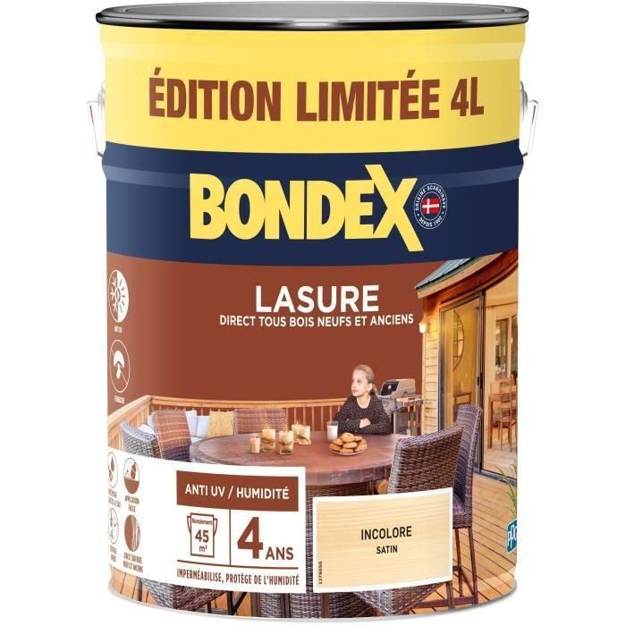 Tinte protector para madera - Incoloro - Mate - BONDEX - 4 L