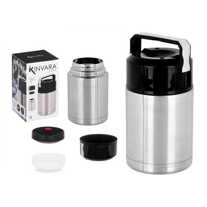 Termo Comida Kinvara 1L Acero 11.5x19.5x11.5 cm, Negro (8 Unidades) Termo Comida Kinvara 1L Acero 11.5x19.5x11.5 cm, Negro (8 Unidades)