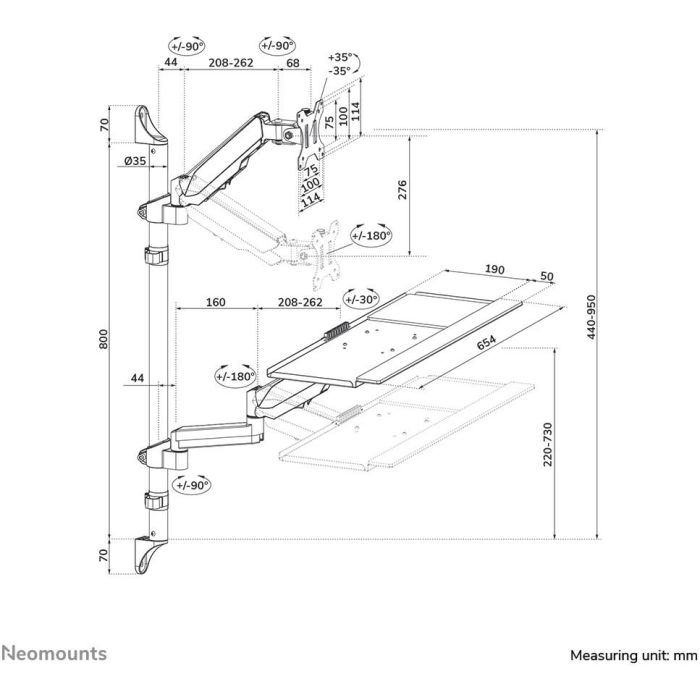 Neomounts WL90-325BL1 Soporte de Pared Totalmente Móvil para Pantallas 17-32" hasta 9KG 7