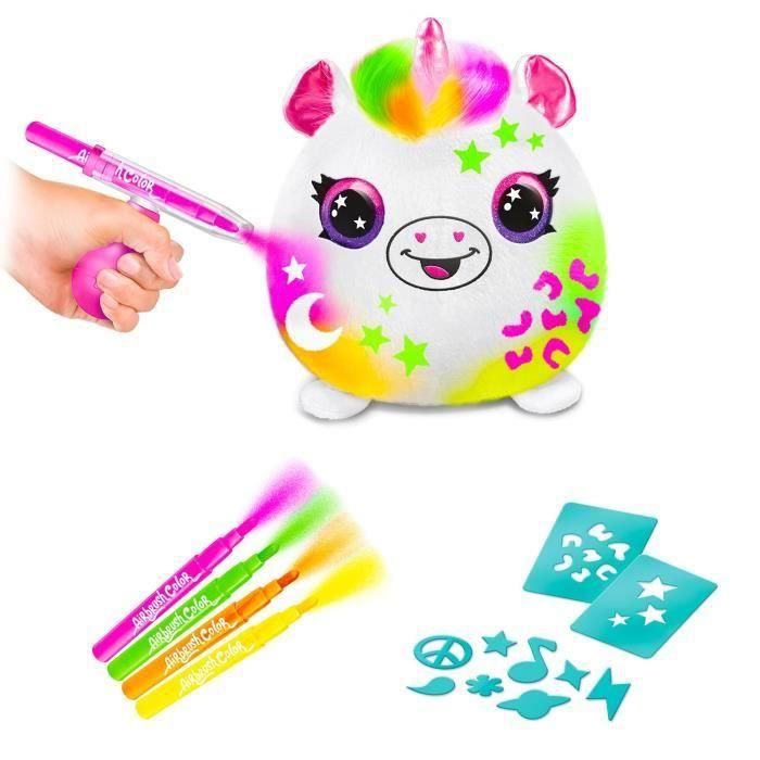 Canal Toys - Peluche con aerógrafo - Barril de peluche Neon Squish con puntas de fieltro y plantillas - AIR 022 3