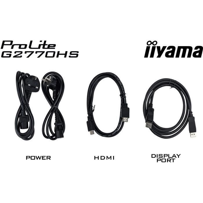 Iiyama G2770HS-B1 Monitor Gaming para PC 27" Full HD IPS 180Hz 0.2ms HDMI, DisplayPort, Altavoces, VESA 100x100 Negro 4