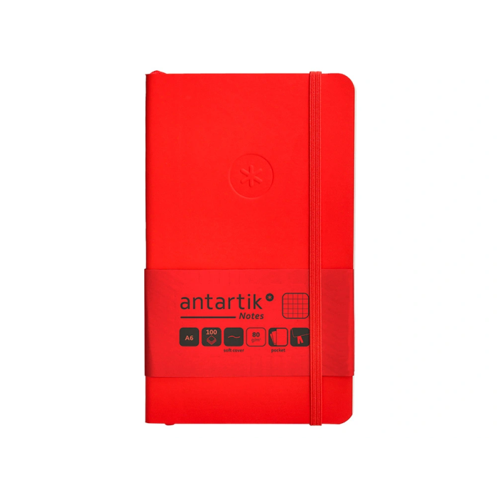 Antartik Cuaderno A6 Tapa Blanda Cuadriculado Rojo 100 Hojas 80gr FSC Antartik Notes 1