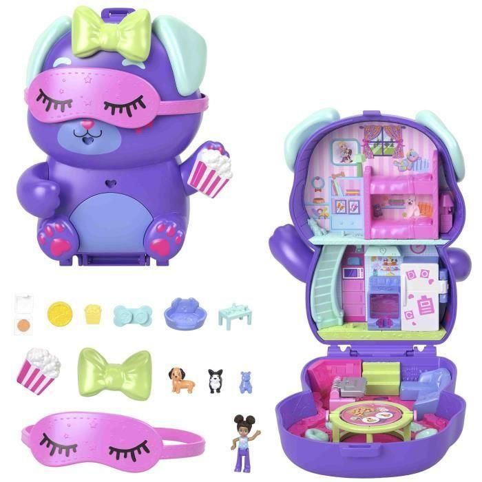 Polly Pocket MATJCR38 Caja de Fiesta del Sueño de Cachorro - Juguete Set de Juego Infantil Polly Pocket MATJCR38 Caja de Fiesta del Sueño de Cachorro - Juguete Set de Juego Infantil