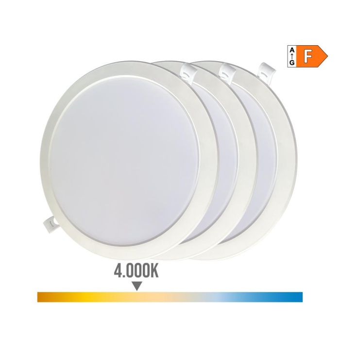 Pack 3 downlights led 18 W luz día 4000 k