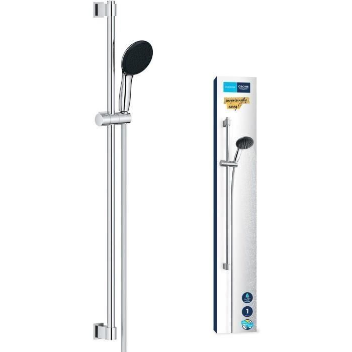 Grohe 26953001 - Set de Ducha Vitalio Start 110 con Rociador 1 Chorro, Barra 90 cm y Flexo - Ahorro Agua - Cromo
