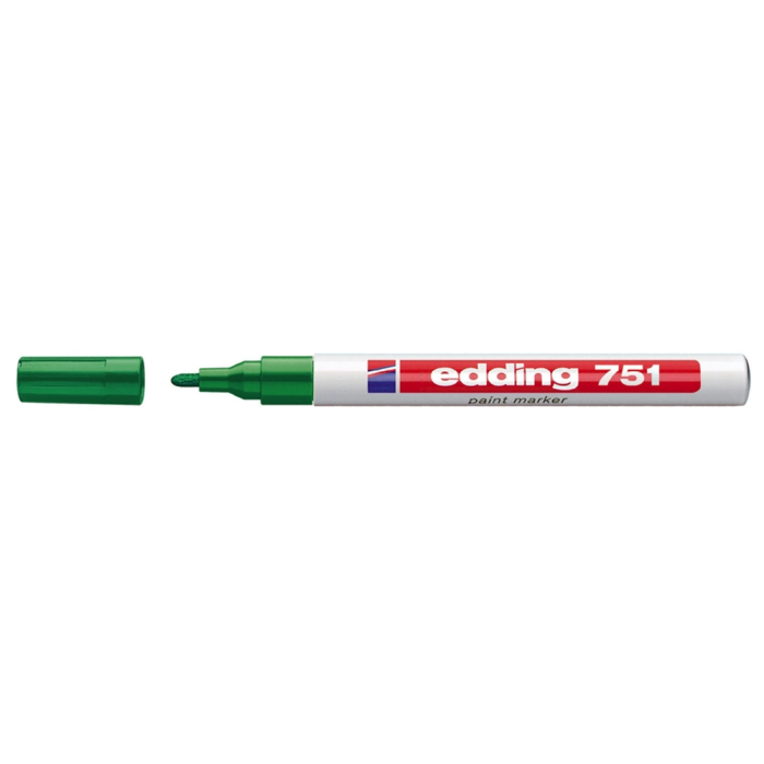 Edding Rotulador 751 Punta Fibra Verde Punta Redonda 1-2 mm Tinta Permanente Opaca