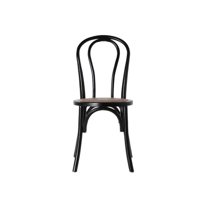 DKD Home Decor Silla Horeca Vintage Cottage Olmo Ratán Negro 44x89x43 cm - Altura Asiento 46 cm 3