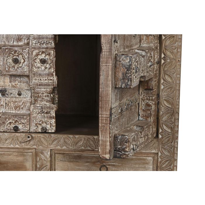 DKD Home Decor Armario de Teca Natural con 2 Puertas, 2 Cajones y 3 Estanterías, 51 x 216 x 122 cm 8 DKD Home Decor Armario de Teca Natural con 2 Puertas, 2 Cajones y 3 Estanterías, 51 x 216 x 122 cm 8