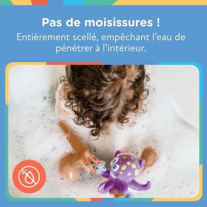 Juguete de baño - NUBY - Pulpo interactivo flotante - Anillos de baño - Morado 4