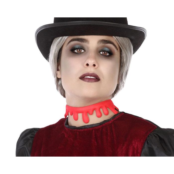 Collar de Sangre Rojo para Adultos, Accesorio Temático de Disfraz de Halloween
