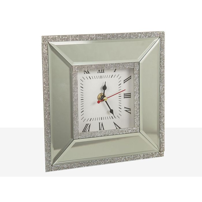 Reloj de Mesa Romimex Plateado Vidrio 20 x 20 x 5 cm 1