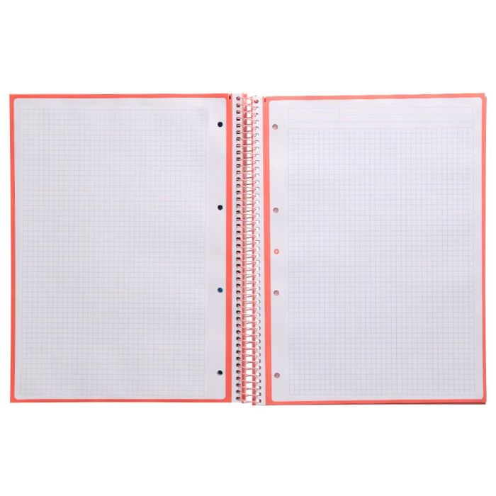 Cuaderno Espiral A4 Micro Antartik Tapa Forrada 80H 90 gr Cuadro 5 mm 1 Banda 4 Taladros Rosa Claro 3