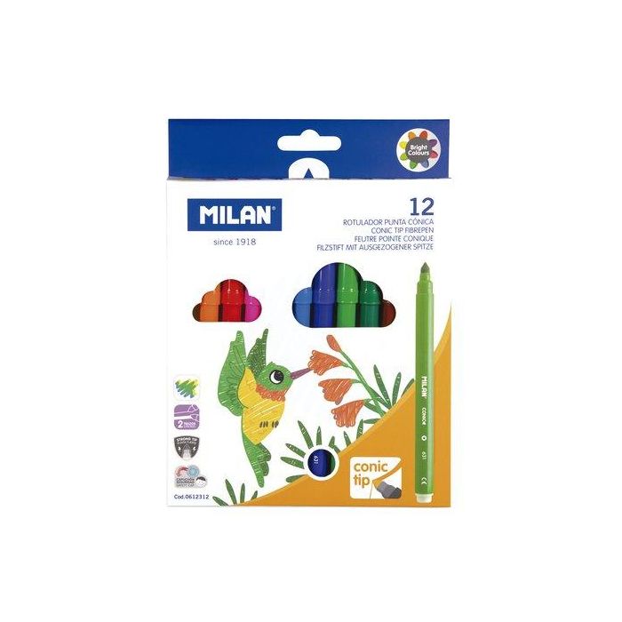 Rotulador Fibra Milan Punta Conica Estuche 12