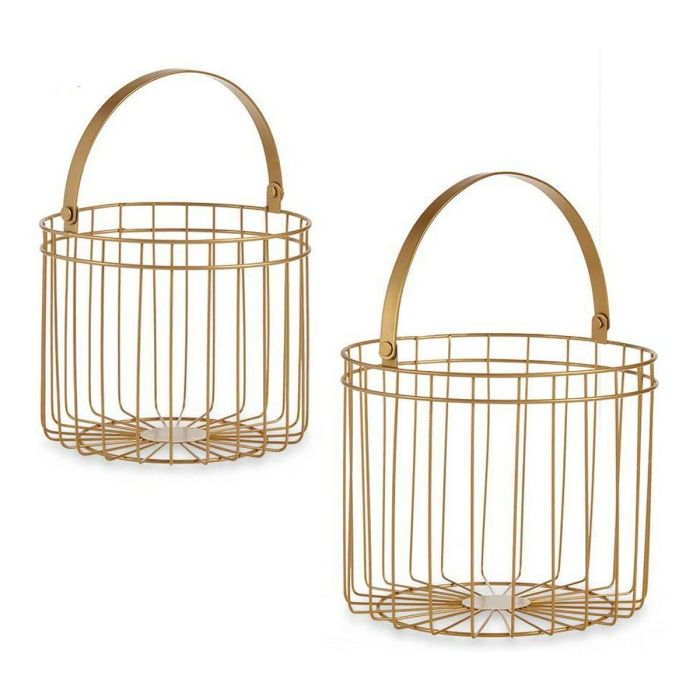 Set 2 Cestas Cilíndricas Dorado Giftdecor - Metal, Oro - 25x35 cm y 21x30 cm Set 2 Cestas Cilíndricas Dorado Giftdecor - Metal, Oro - 25x35 cm y 21x30 cm