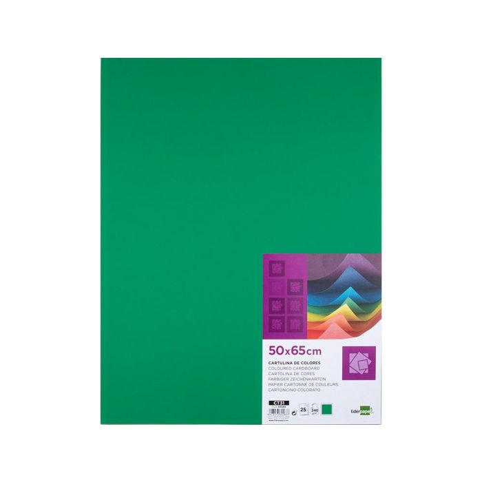 Cartulina Liderpapel 50x65 cm 240 gr-M2 Verde Pistacho Paquete De 25 Hojas 1