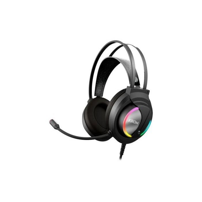 Krom Kappa Auricular Gaming Estéreo con Micrófono Flexible Iluminación LED RGB Rainbow para PC Conexión USB/Jack 3.5mm Cable 210cm Krom Kappa Auricular Gaming Estéreo con Micrófono Flexible Iluminación LED RGB Rainbow para PC Conexión USB/Jack 3.5mm Cable 210cm