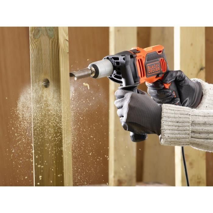 BLACK + DECKER BEH850-QS Taladro Percutor con Cable 850W, 54.400 cps/min, Mandril 13mm, Incluye 6 Brocas y Guía de Profundidad 2 BLACK + DECKER BEH850-QS Taladro Percutor con Cable 850W, 54.400 cps/min, Mandril 13mm, Incluye 6 Brocas y Guía de Profundidad 2