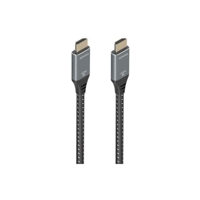 AISENS - CABLE HDMI V2.1 ULTRA ALTA VELOCIDAD / HEC 8K@60HZ 48GBPS, A/M-A/M, GRIS/NEGRO, 5.0M