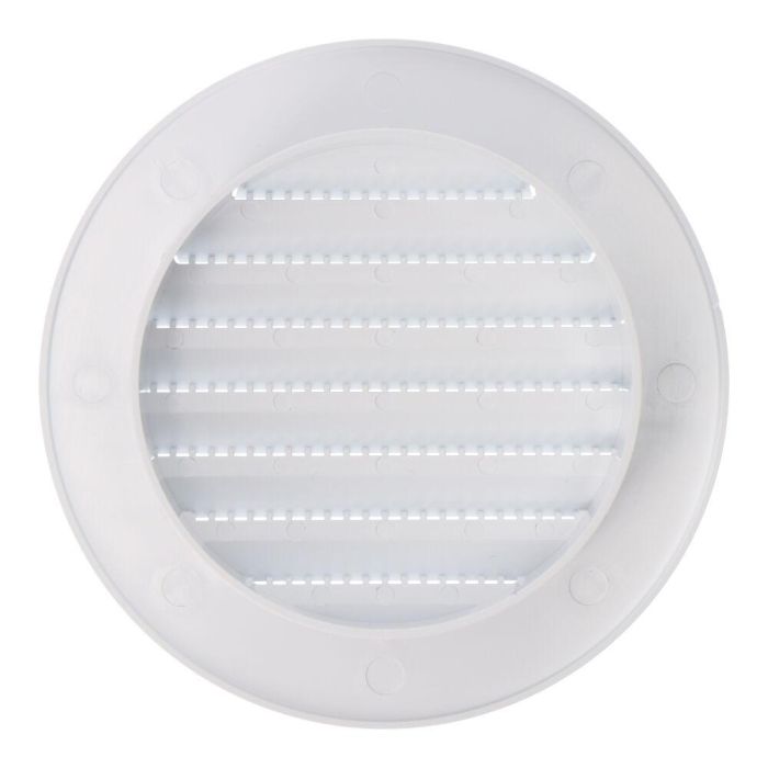 Edm Rejilla ventilación redonda empotrable ø80mm ABS blanca con mosquitera 1