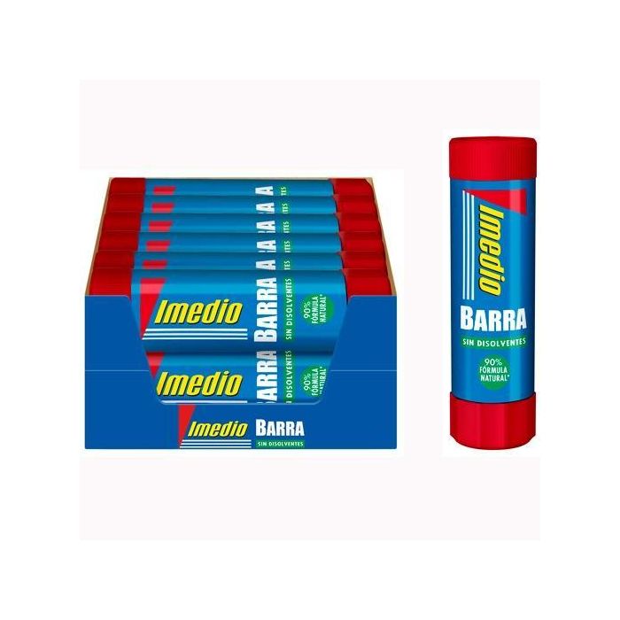 Imedio Pegamento en Barra 40 gr - Sin Disolventes, Fácil Aplicación, Transparente y Lavable