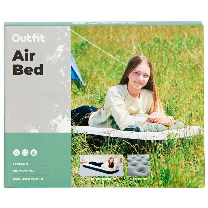 Outfit Cama de Aire Individual 191x73x22 cm Colchón Inflable para Exterior e Interior 6