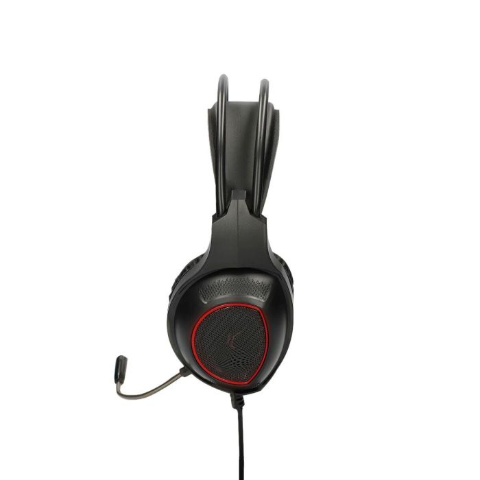 Auriculares con Micrófono Gaming KSIX Drakkar USB LED Negro Rojo 7