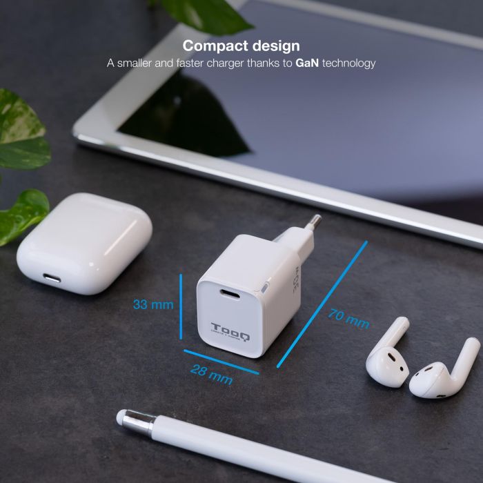 TOOQ CARGADOR DE PARED GAN USB-C/PD 30W 2 TOOQ CARGADOR DE PARED GAN USB-C/PD 30W 2