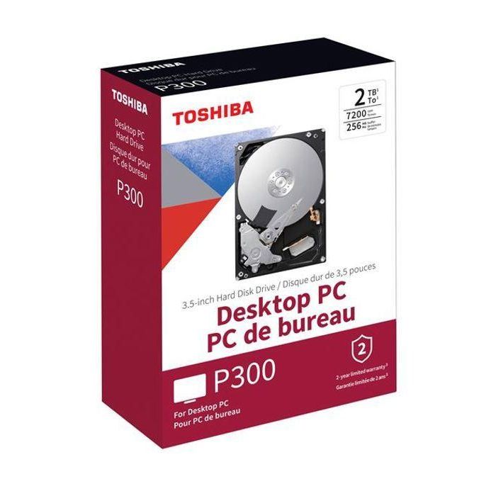 TOSHIBA - P300 - Unidad SSD interna de alto rendimiento - 2 TB - 7200 rpm - 256 MB - SMR. Caja al por menor 1