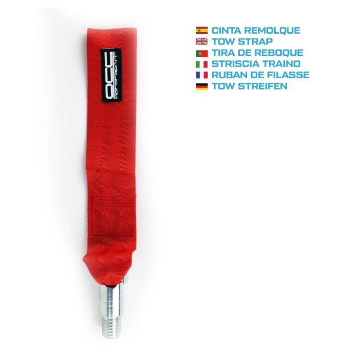 OCC Motorsport OCCRC016 Cinta de Remolque para Coche Racing JDM Roja con Tornillo, Nylon y Acero, 3000kg Carga 7