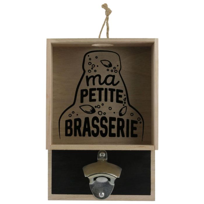 Totally Addict Abrebotellas Pared Bistrot con Caja Contadora de Chapas 17,5x7x26,5 cm 2
