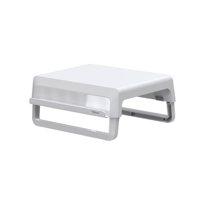 Fellowes Soporte para Monitor Breyta 3 Ajustes de Altura, Ergonómico, Reciclable, hasta 30 kg, Blanco, 350x300x80/118/155 mm