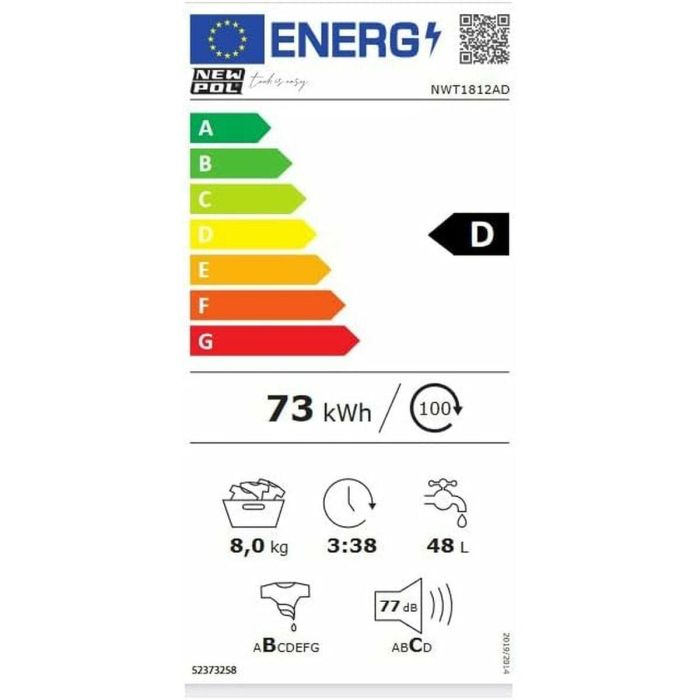 Lavadora NEWPOL NWT1812AD 59,7 cm 8 kg 1200 rpm 1 Lavadora NEWPOL NWT1812AD 59,7 cm 8 kg 1200 rpm 1