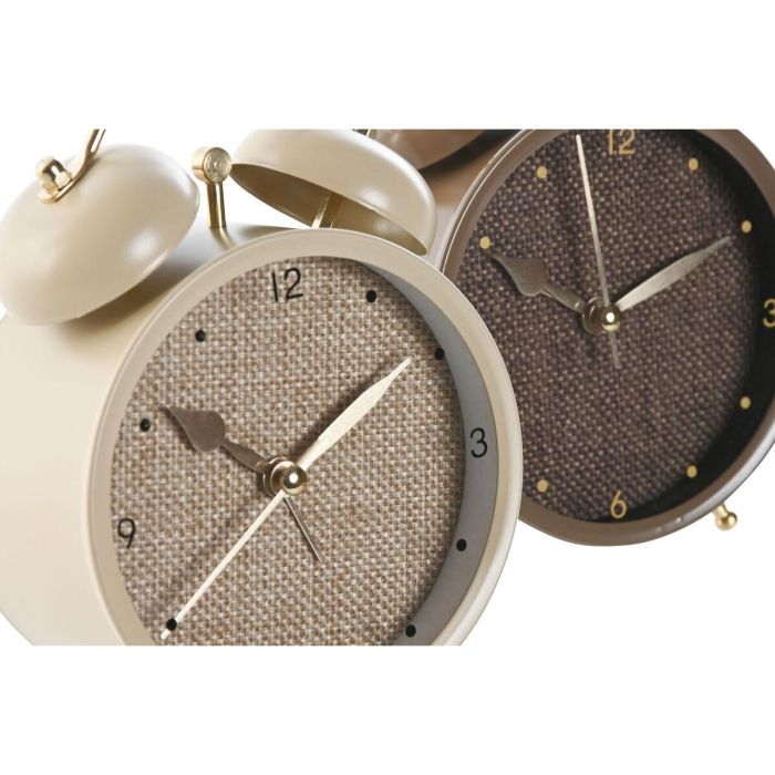 Reloj Despertador Scandi DKD Home Decor Beige Marron 5.4 x 13.5 x 10 cm (2 Unidades) 2 Reloj Despertador Scandi DKD Home Decor Beige Marron 5.4 x 13.5 x 10 cm (2 Unidades) 2