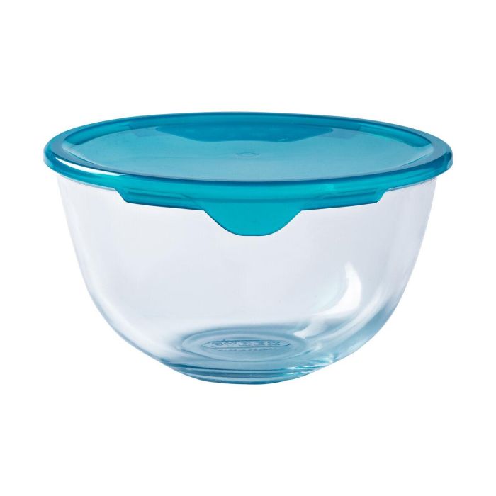 Fiambrera Redonda con Tapa Pyrex Cook & Store Azul 2 L 22 x 22 x 11 cm Silicona Vidrio (3 Unidades) 1