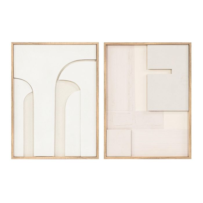 DKD Home Decor Cuadro Scandi Moderno Blanco Natural 100x75 cm (Pack 2 Unidades) DKD Home Decor Cuadro Scandi Moderno Blanco Natural 100x75 cm (Pack 2 Unidades)