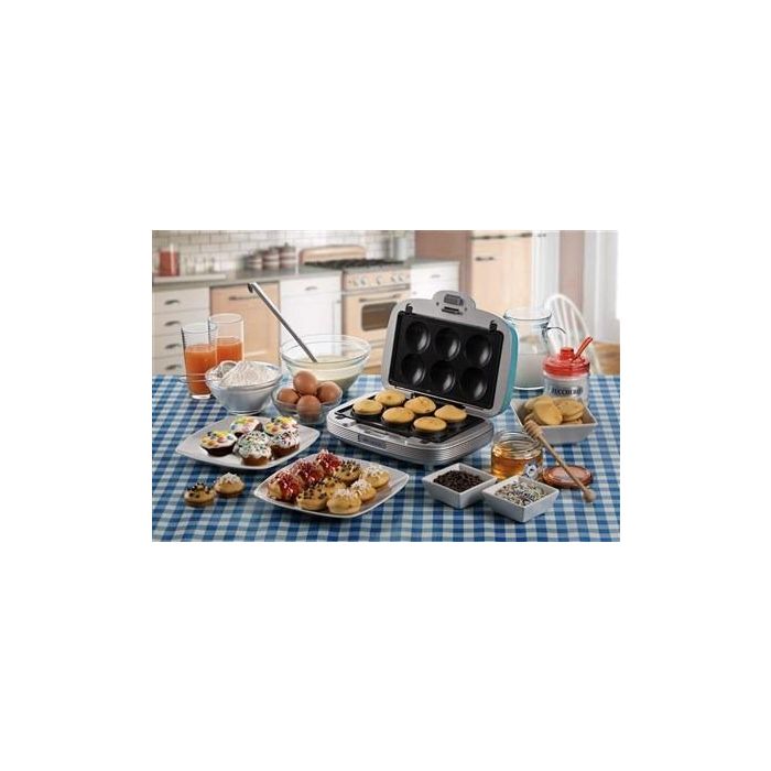 Ariete 1972/01 Sandwichera 3 en 1 Party Time para Donuts y Cupcakes, Azul 10
