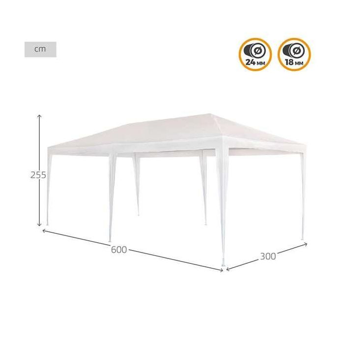 Aktive Cenador de Plástico con Tubo de Acero 300x600xh255 cm