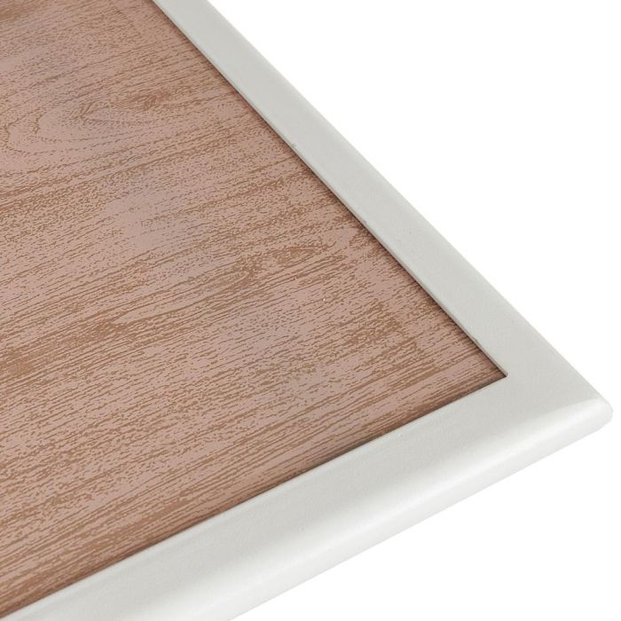 Home Deco Factory Mesa Metal Blanca 110x70 cm Plegable con Tablero de Vidrio Templado 4