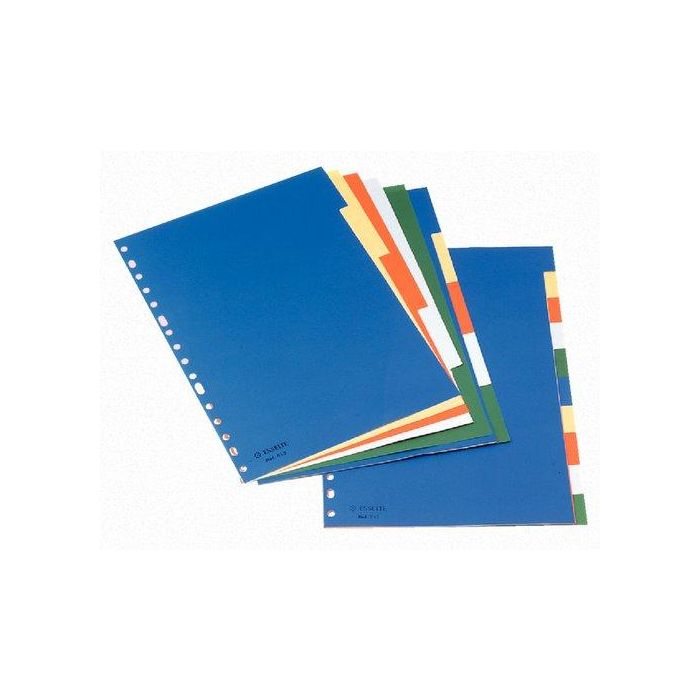 Esselte Separadores 5 Posiciones A4 Pp Colores Con Carátula Índice Cartón Blanco - Negro