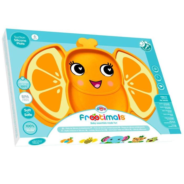Plato silicona antideslizante Orangiefly Frootimals 0 Plato silicona antideslizante Orangiefly Frootimals 0