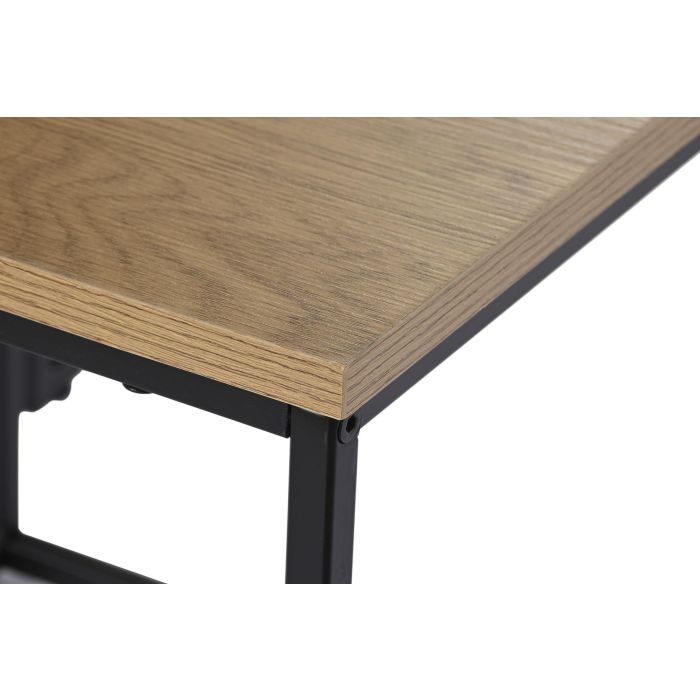 DKD Home Decor Mesita Auxiliar Urban Natural Negro Metal y MDF Set de 3 Piezas 45 x 45 x 45 cm 2
