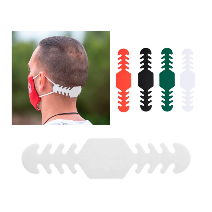 Blanca Ajustador Salvaorejas Mascarilla Silicona Flexible 3 Posiciones Ajuste Color Blanco 19,4x1,8 cm 3